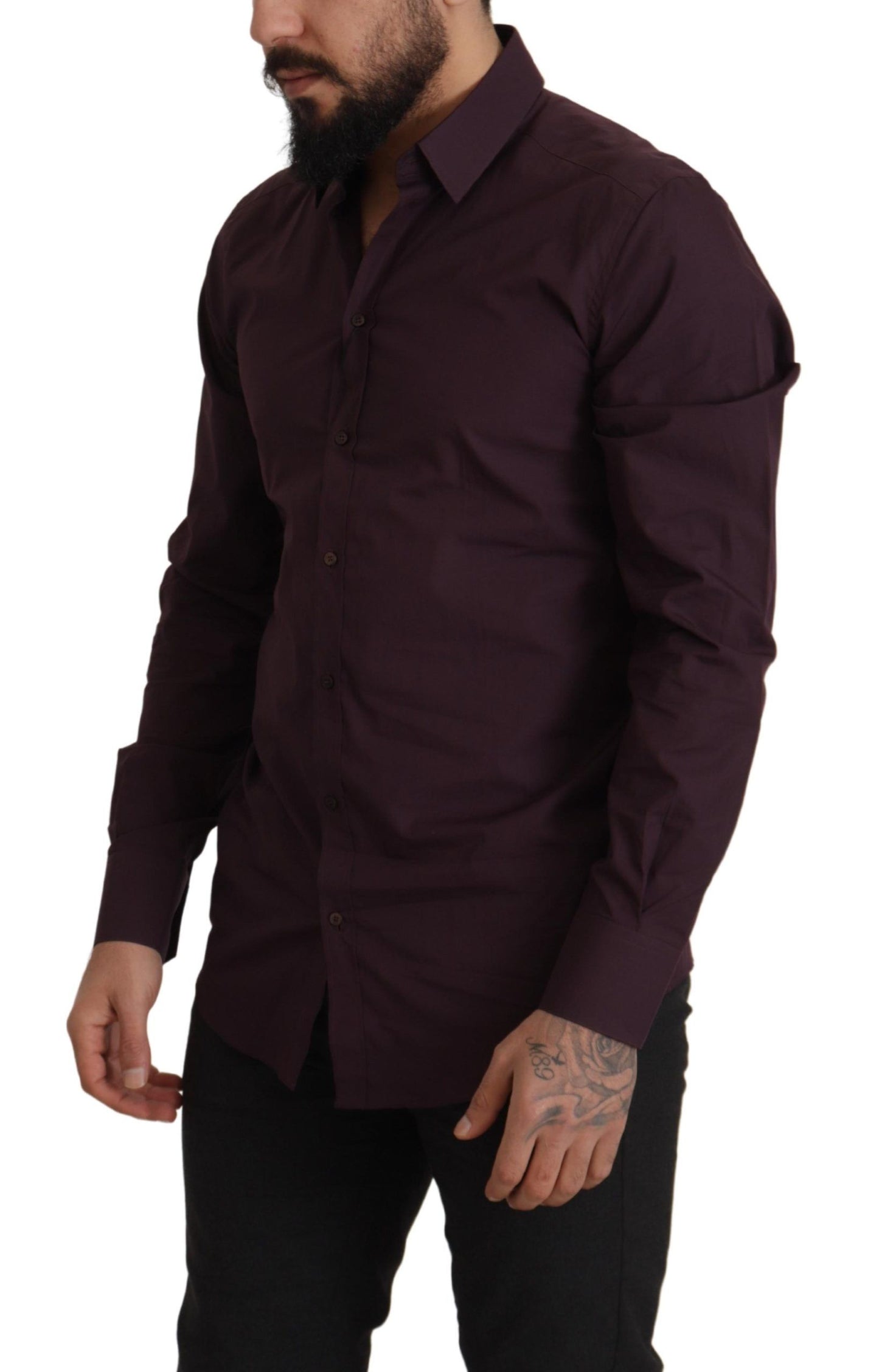 Camisa de vestir de corte slim en morado real