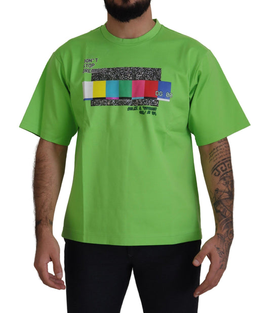 Chique groen T-shirt met ronde hals en korte mouwen