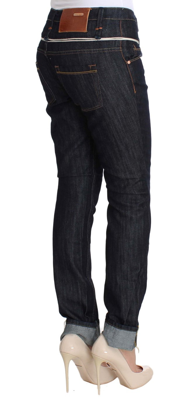 Elegant Straight Leg Dark Blue Jeans