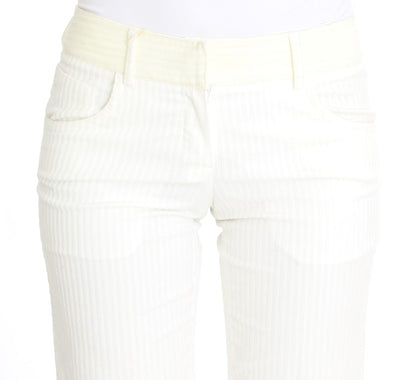 Chic White Striped Straight Fit Pants