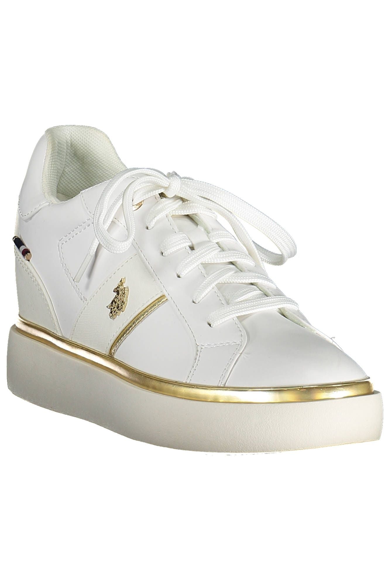 Chic White Lace-Up Sneakers with Logo Detail