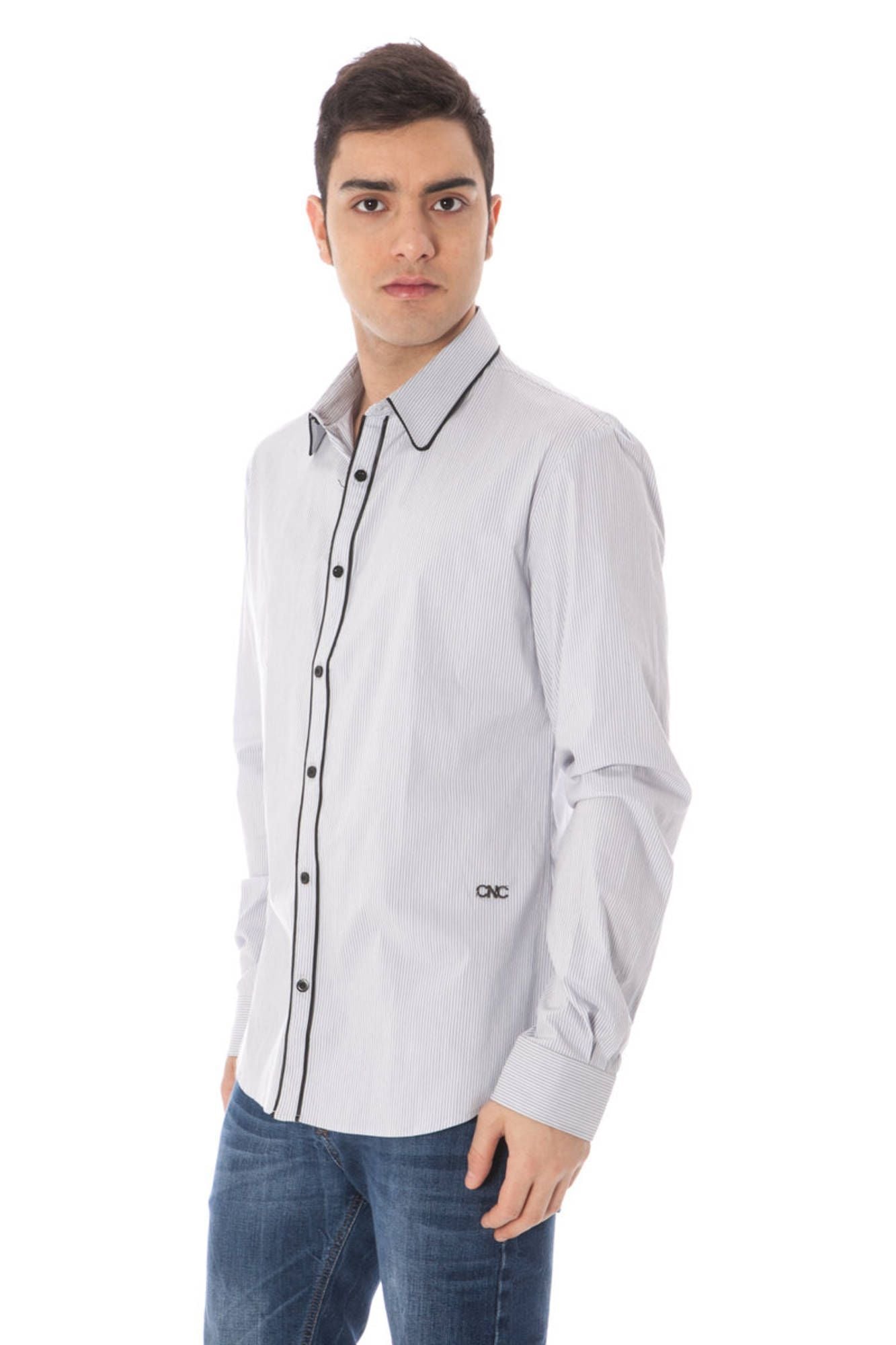 Elegant Light Blue Long Sleeve Shirt