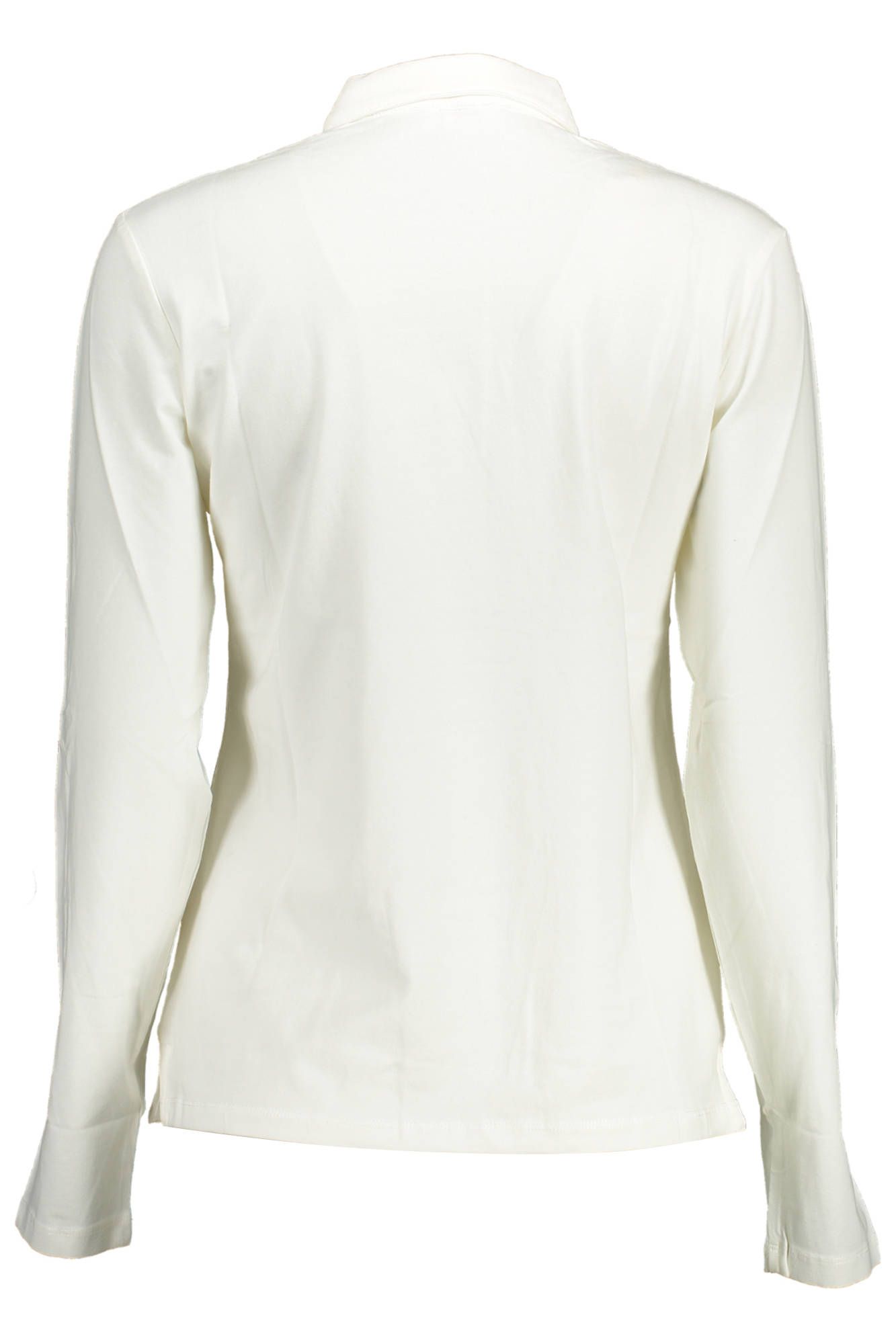 Elegant Long-Sleeved White Polo Shirt