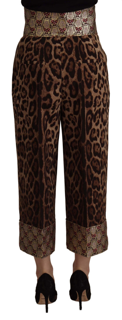 Pantalones cortos de jacquard con estampado de leopardo y cintura alta