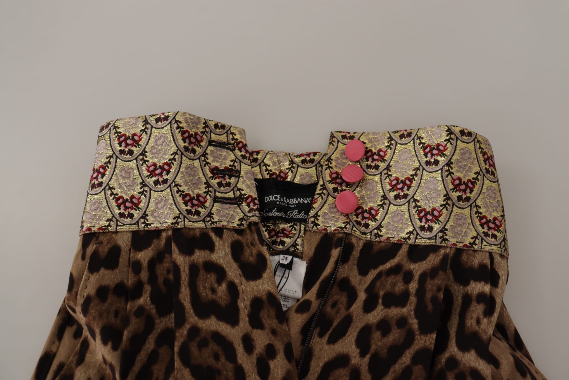 Pantalones cortos de jacquard con estampado de leopardo y cintura alta