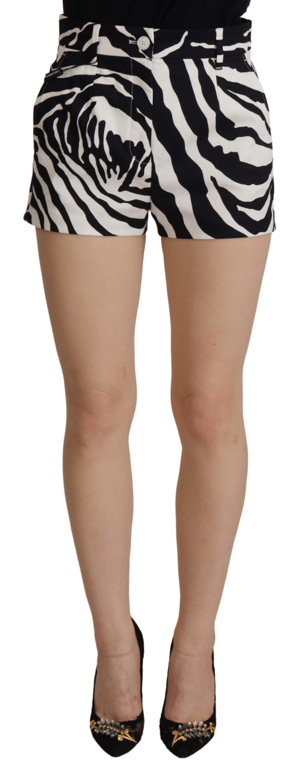 Hotpants met middentaille en zebraprint