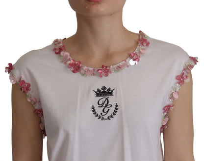 Chique Crown-tanktop-T-shirt met lovertjes