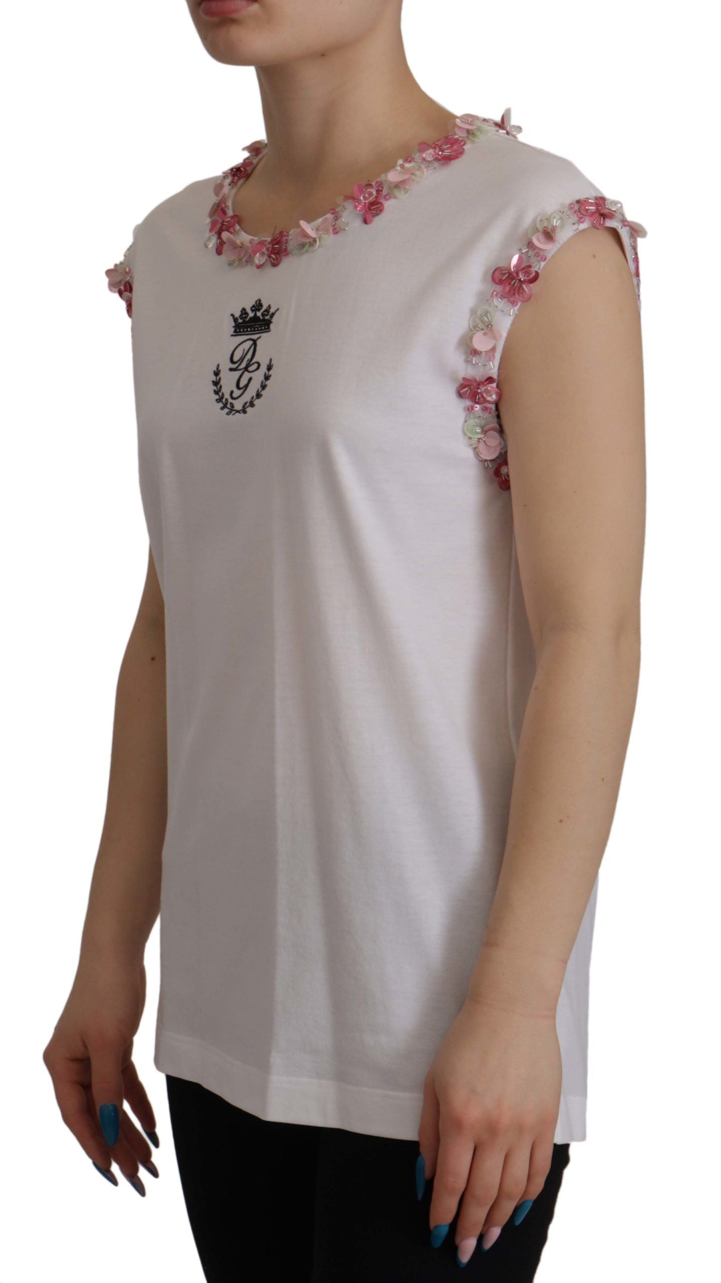 Chique Crown-tanktop-T-shirt met lovertjes