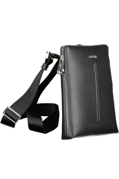 Black Polyester Mens Shoulder Bag