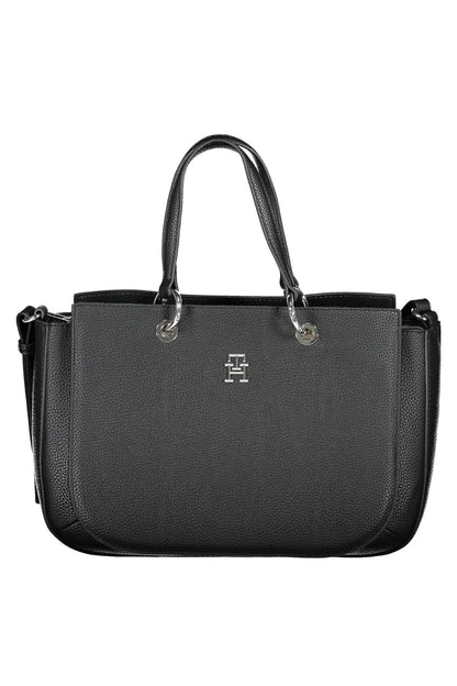 Black Polyethylene Women Handbag