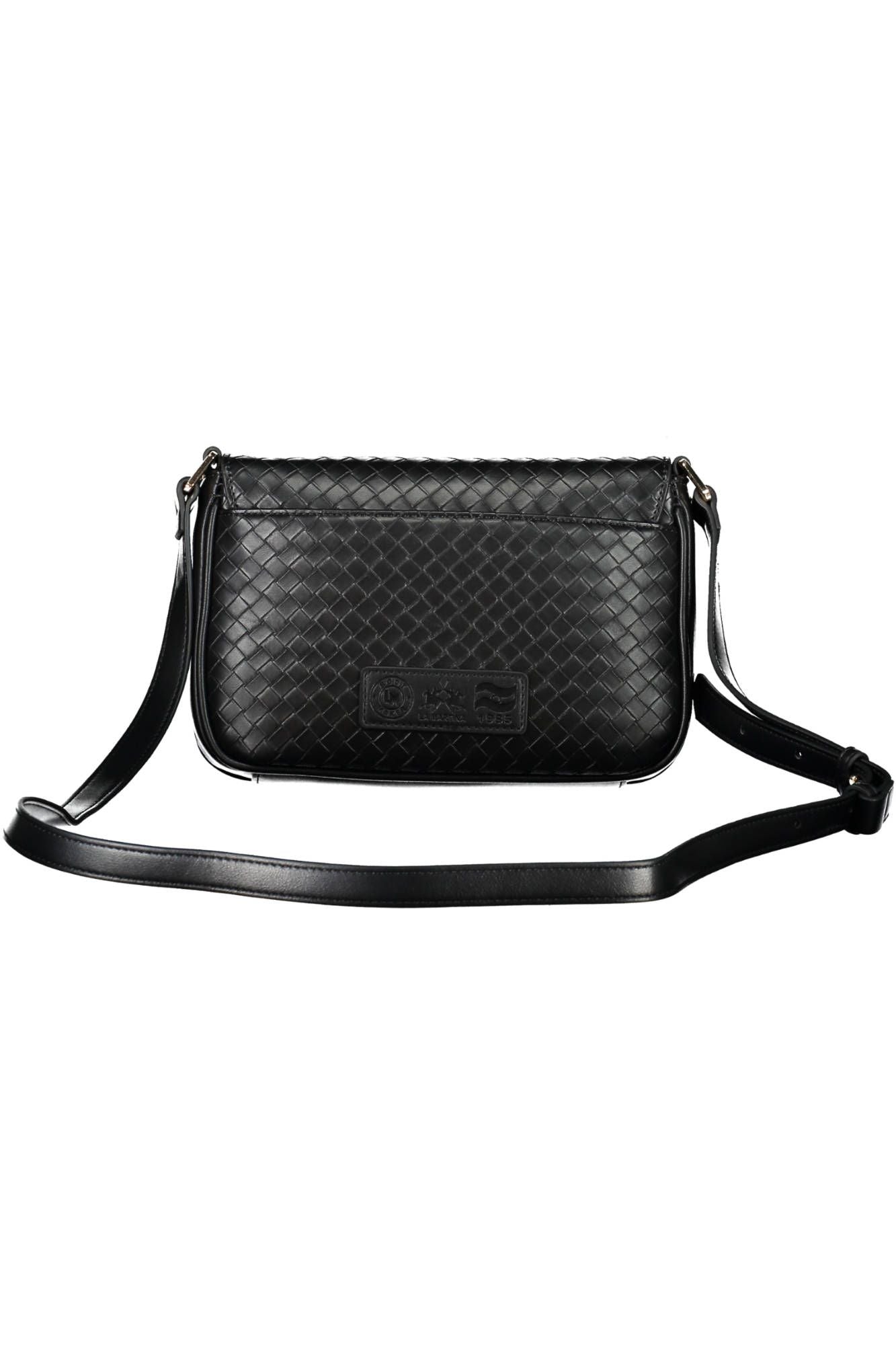 Elegant Black Shoulder Bag with Contrasting Details