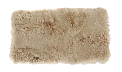 Elegant Alpaca Fur Shoulder Wrap in Beige