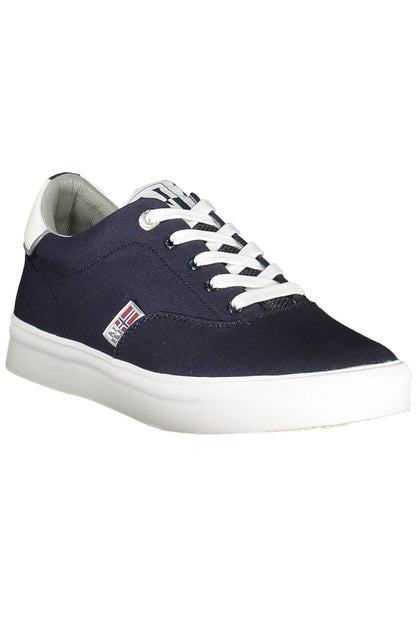 Sleek Blue Lace-Up Sports Sneakers