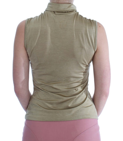 Glamorous Gold Turtleneck Vest Top