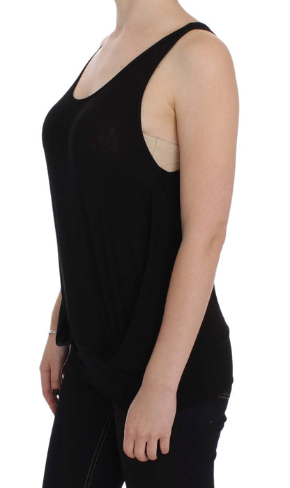 Blusa camisola negra elegante Camiseta sin mangas