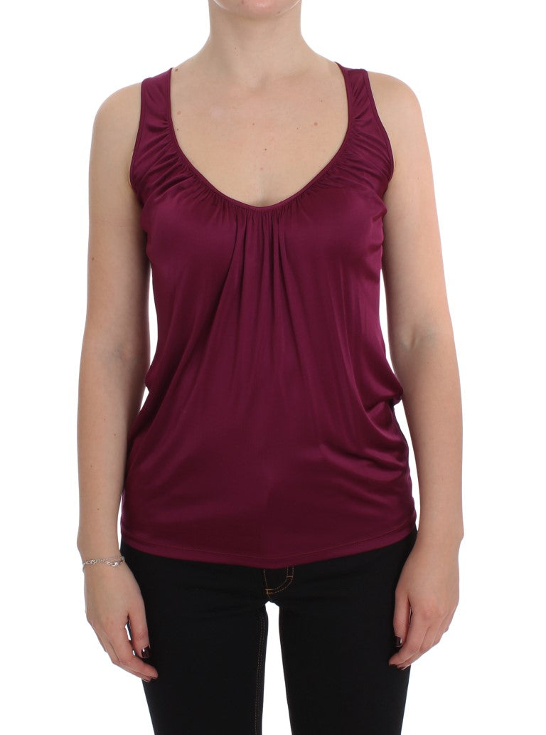 Elegante blusa camisola de rayón morado