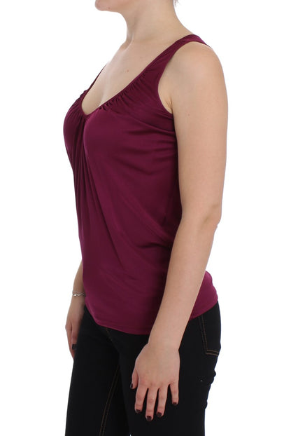 Elegante blusa camisola de rayón morado