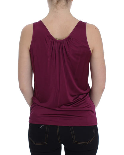 Elegante blusa camisola de rayón morado