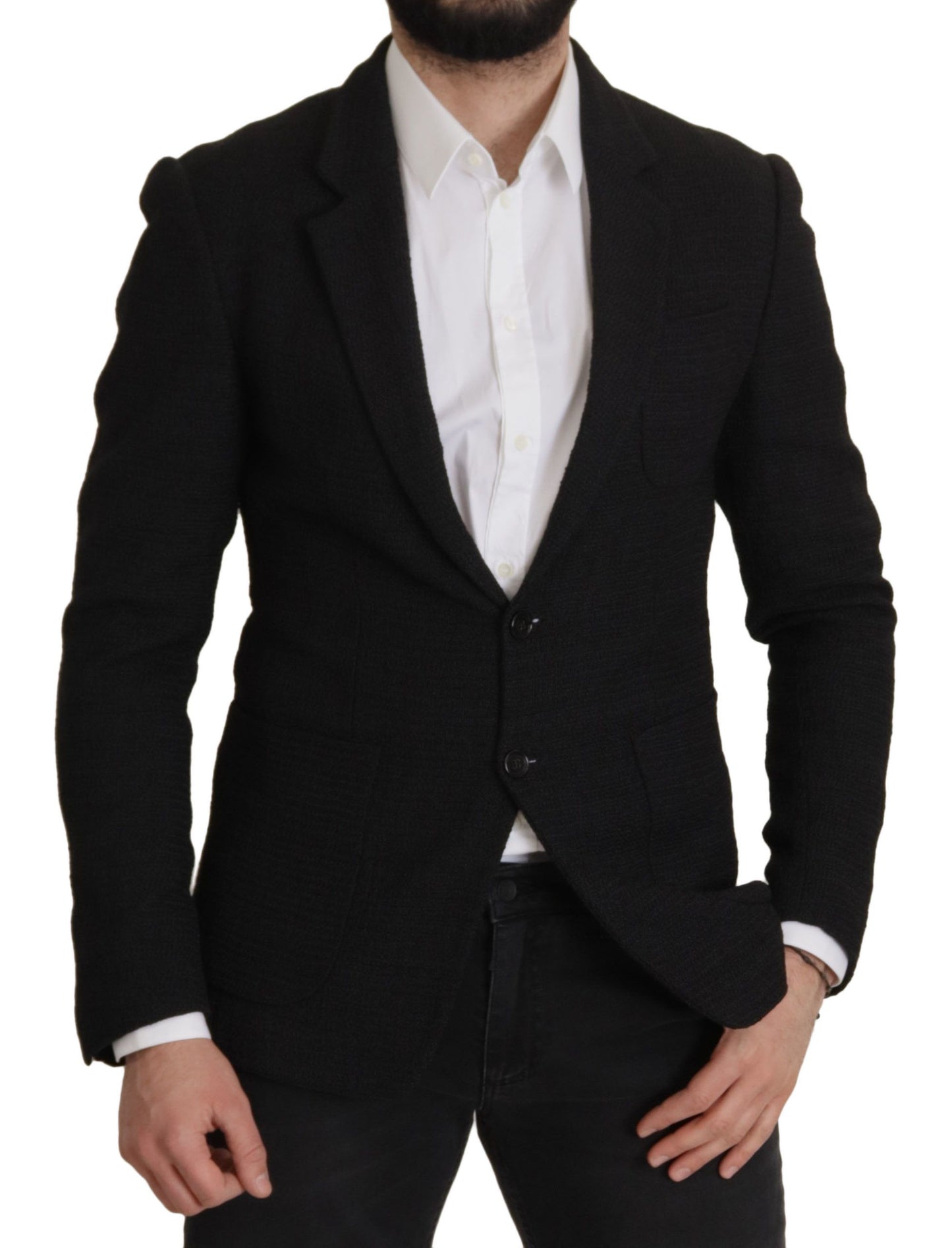 Elegante wollen blazer met enkele rij knopen