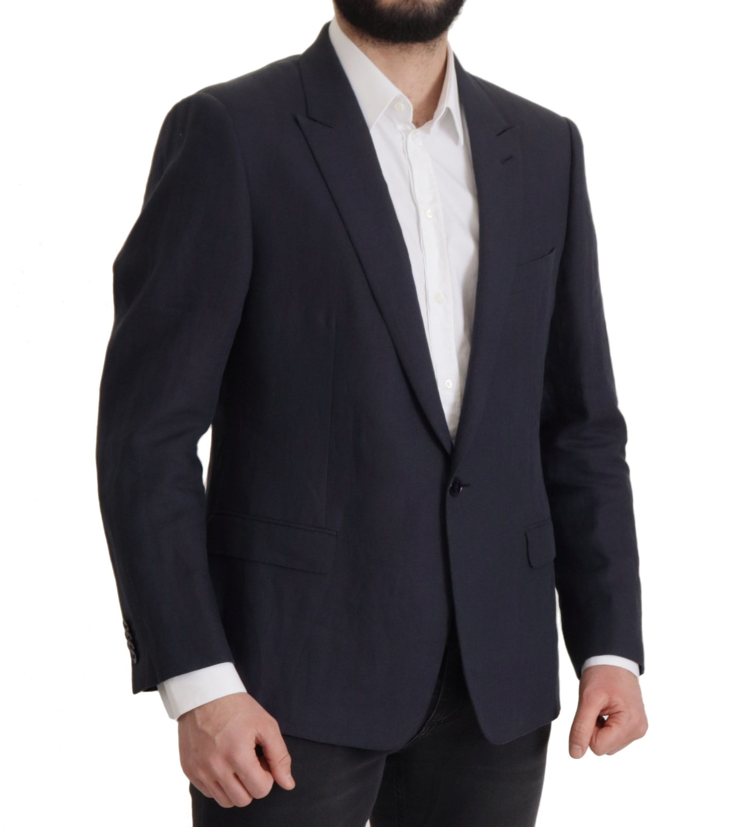 Elegante linnen blazer met enkele rij knopen