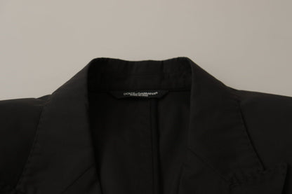 Elegant Taormina Black Cotton Blazer