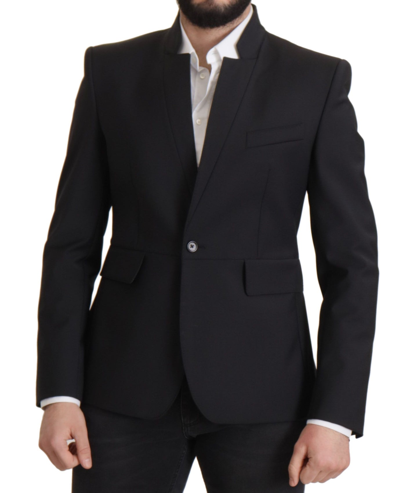 Elegante wollen blazer met enkele rij knopen