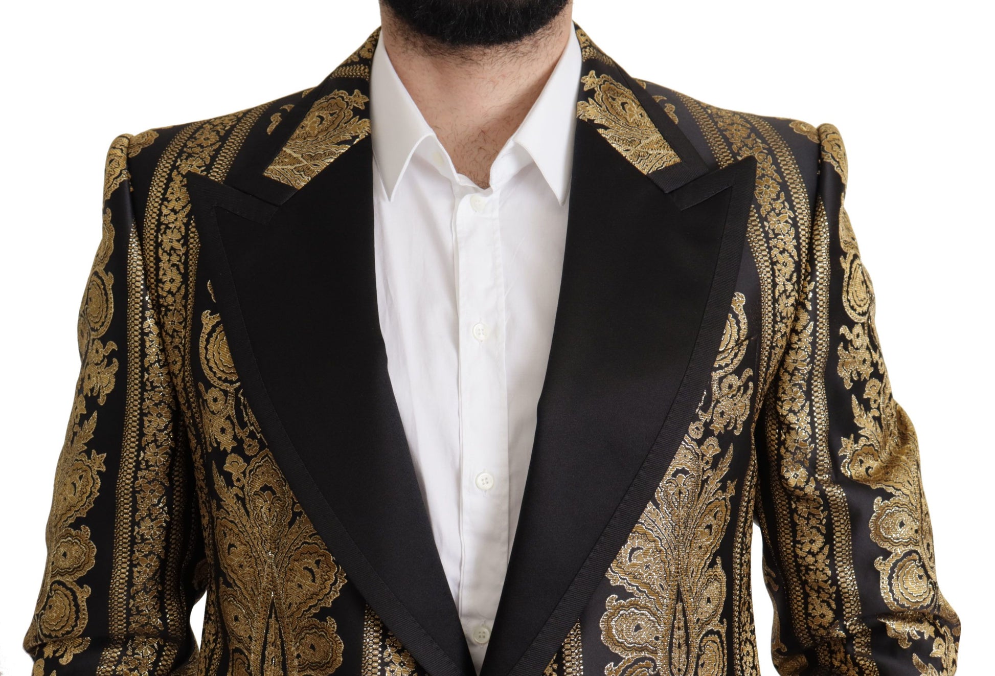 Blazer elegante de jacquard con un solo botonadura