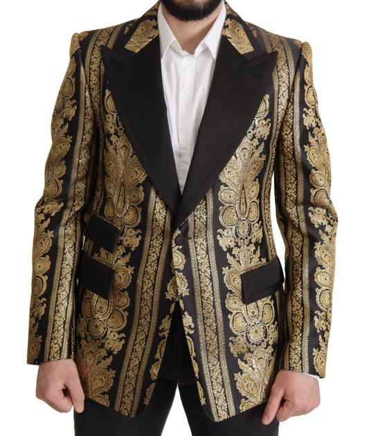 Blazer elegante de jacquard con un solo botonadura