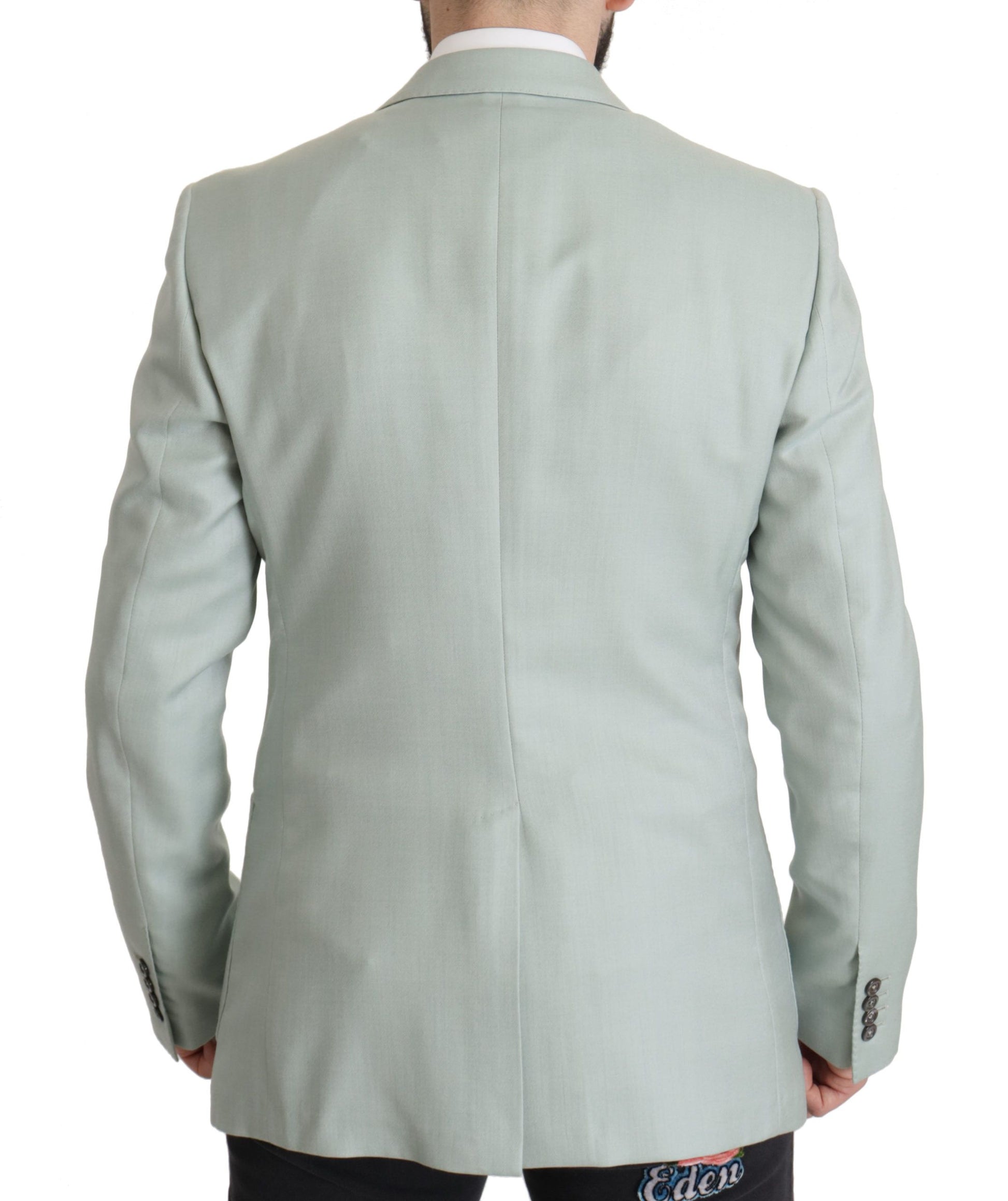 Elegante mintgroene zijde-kasjmier blazer