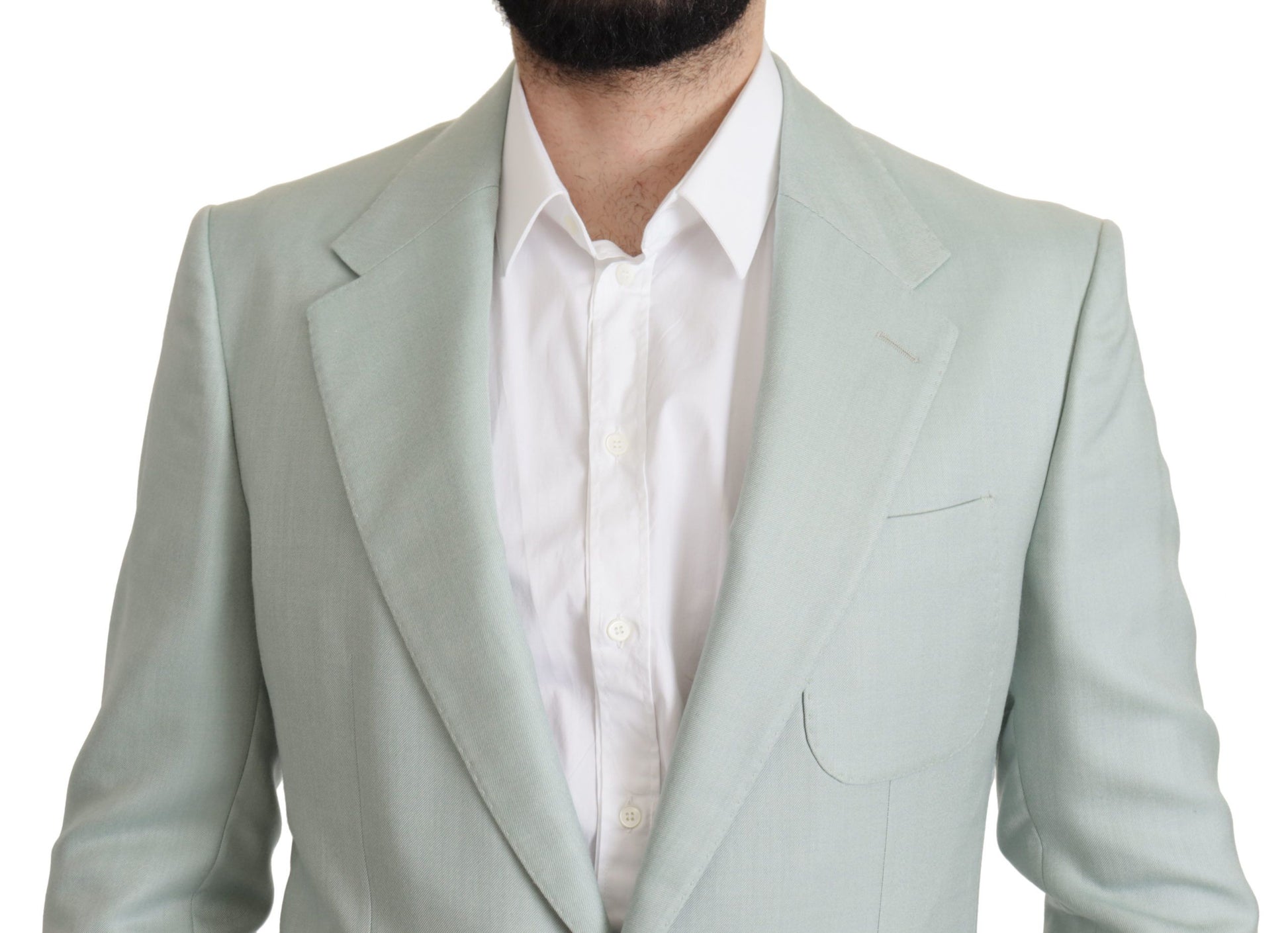 Elegante mintgroene zijde-kasjmier blazer