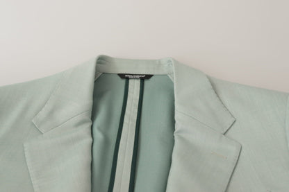 Blazer elegante de seda y cachemira verde menta