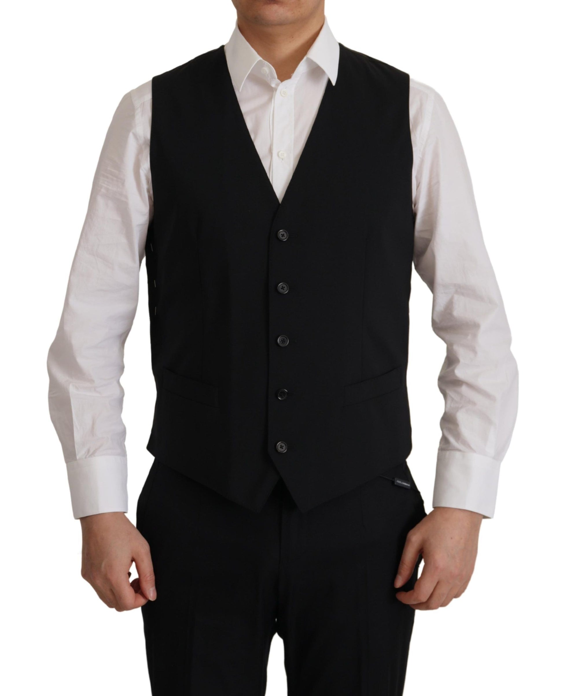 Elegante conjunto de chaqueta y chaleco de Martini negro