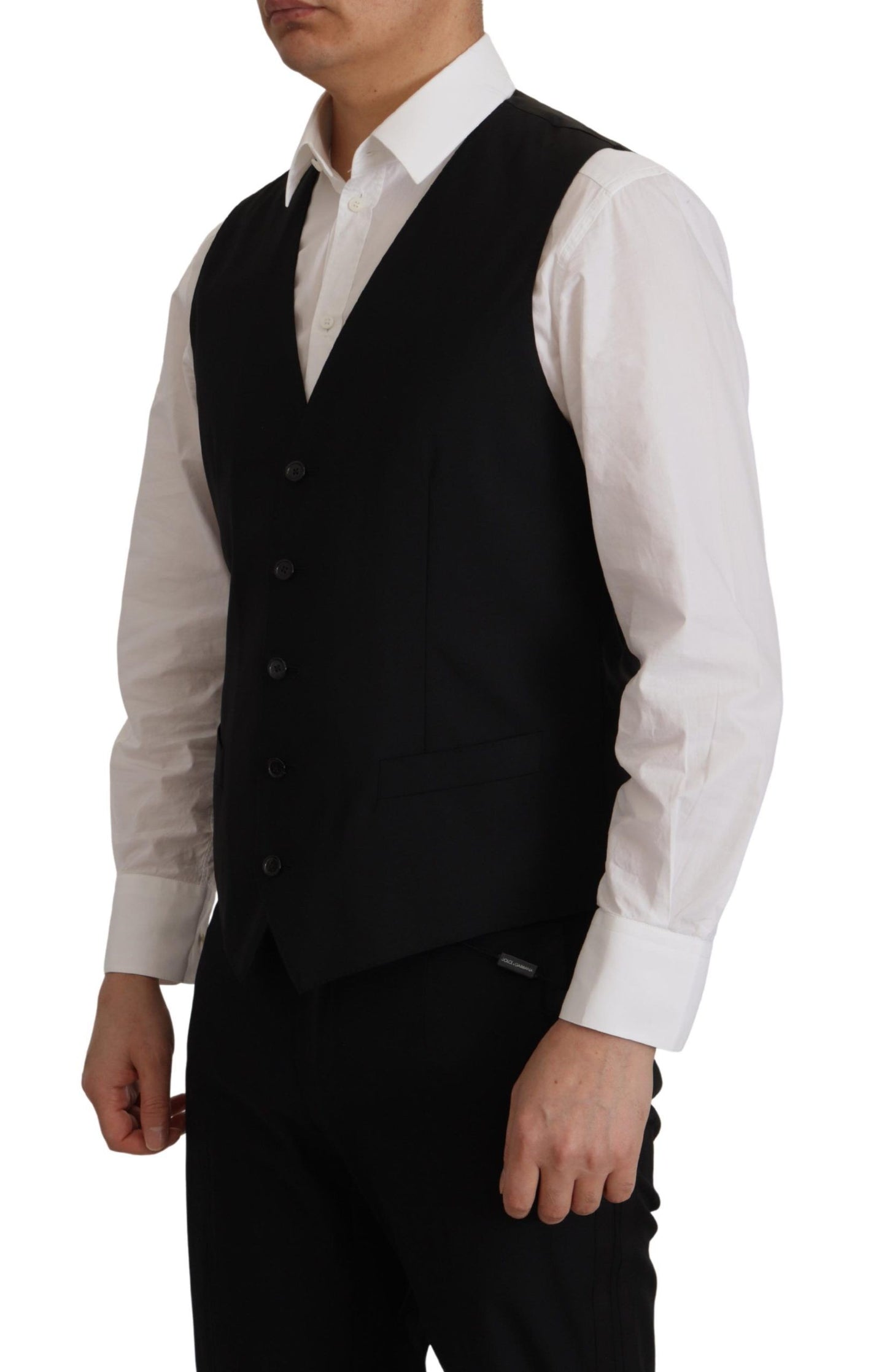 Elegante conjunto de chaqueta y chaleco de Martini negro