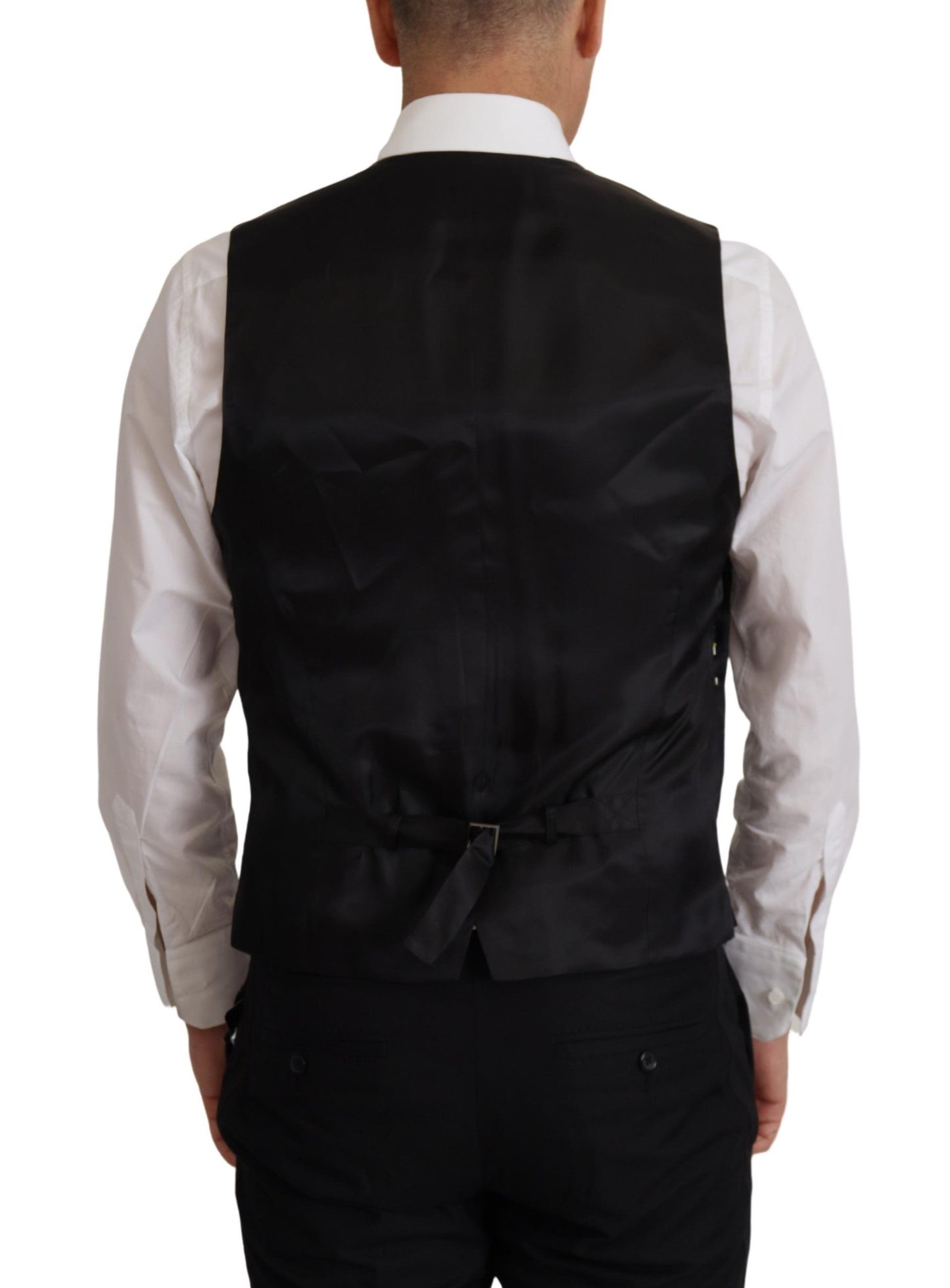 Elegante conjunto de chaqueta y chaleco de Martini negro