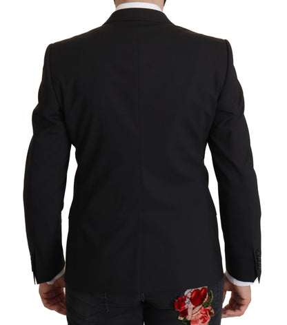 Elegant slim-fit zwart blazerjack