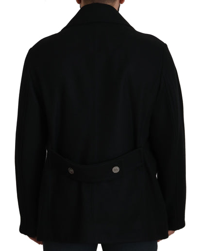 Elegant Double Breasted Wool Overcoat