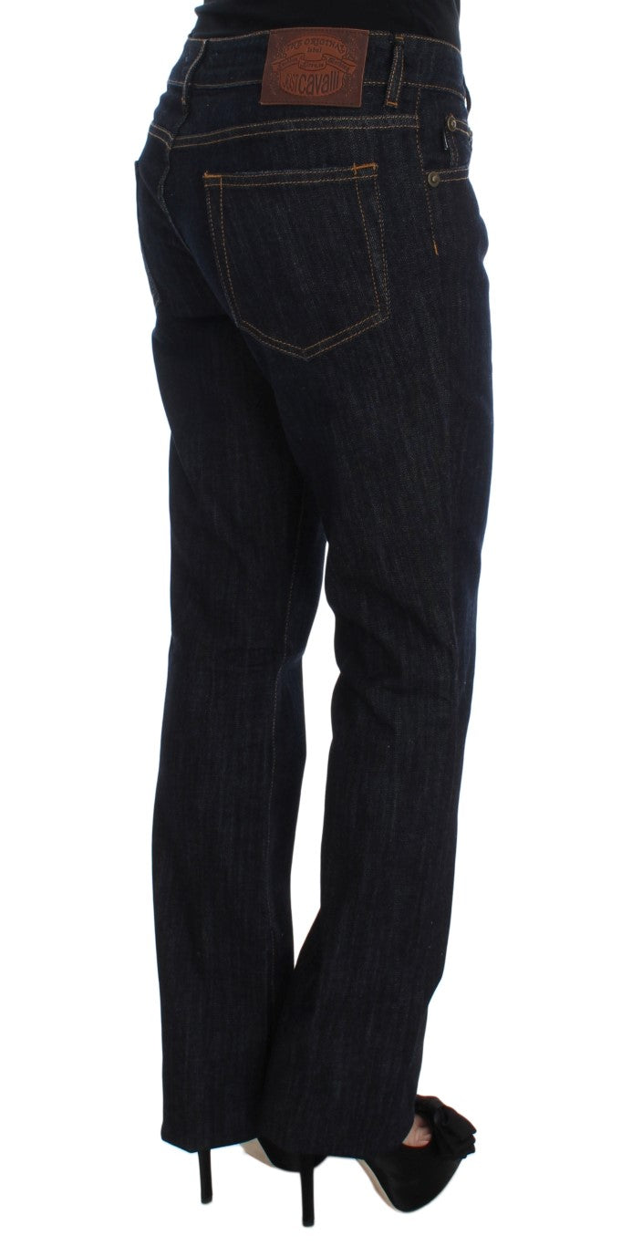 Chique blauwe designer jeans met rechte pasvorm