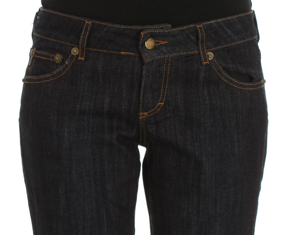 Chique blauwe designer jeans met rechte pasvorm