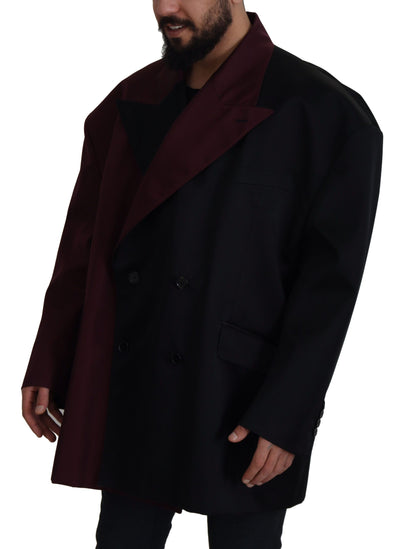 Elegant Bordeaux Double-Breasted Jacket