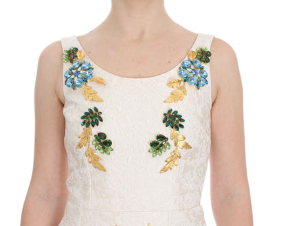 Elegant Floral Brocade Sheath Dress