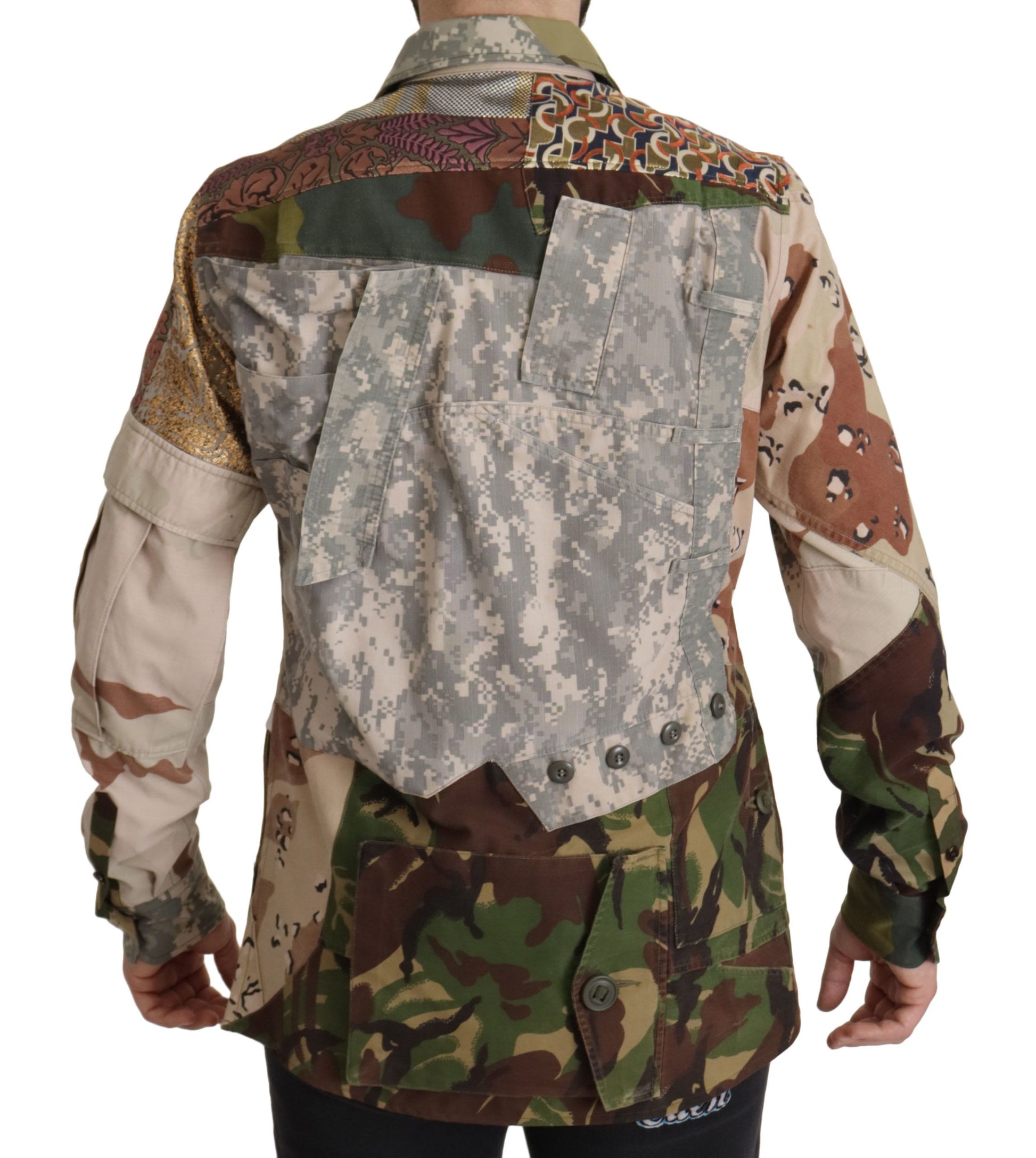 Casual overhemd met patchwork-camouflage