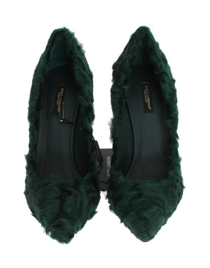 Elegantes zapatos de tacón de piel de piel Xiangao verde