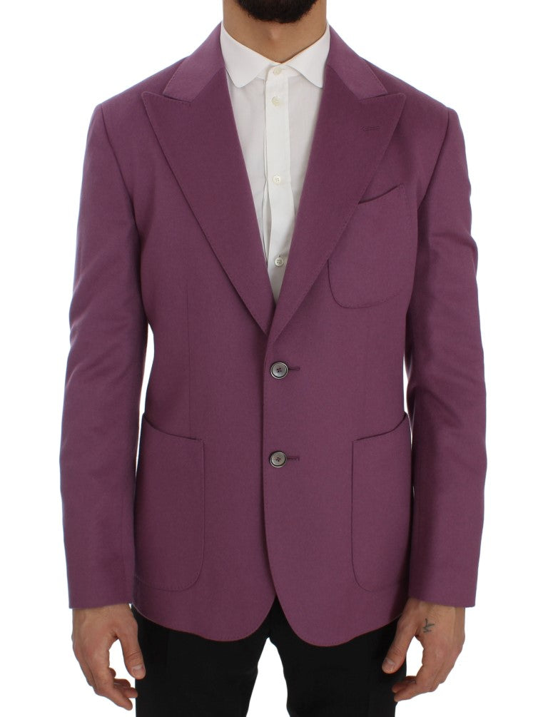 Elegante blazer morado de mezcla de cachemir y seda