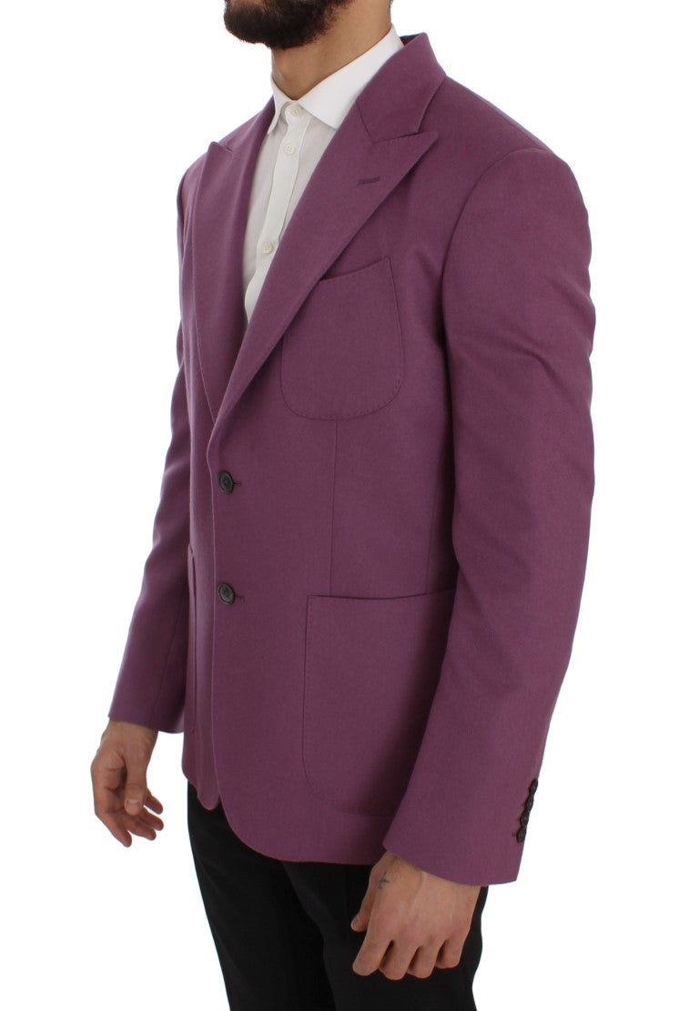 Elegante blazer morado de mezcla de cachemir y seda