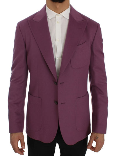 Elegante blazer morado de mezcla de cachemir y seda