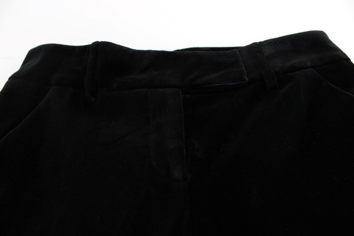 Elegant Black Wide Leg Silk Blend Pants