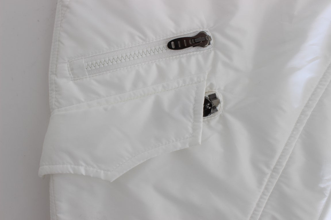 Chic White Nylon Cargo Pants by Italian Designer