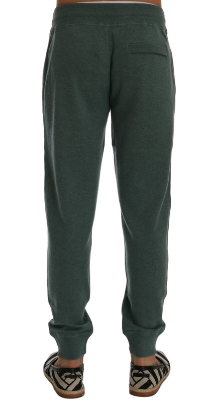 Elegante groene kasjmier sportbroek