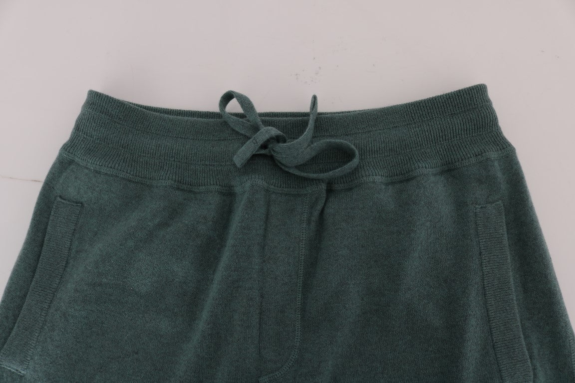 Elegante groene kasjmier sportbroek