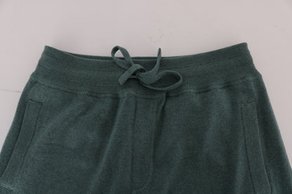 Pantalón deportivo elegante de cachemira verde